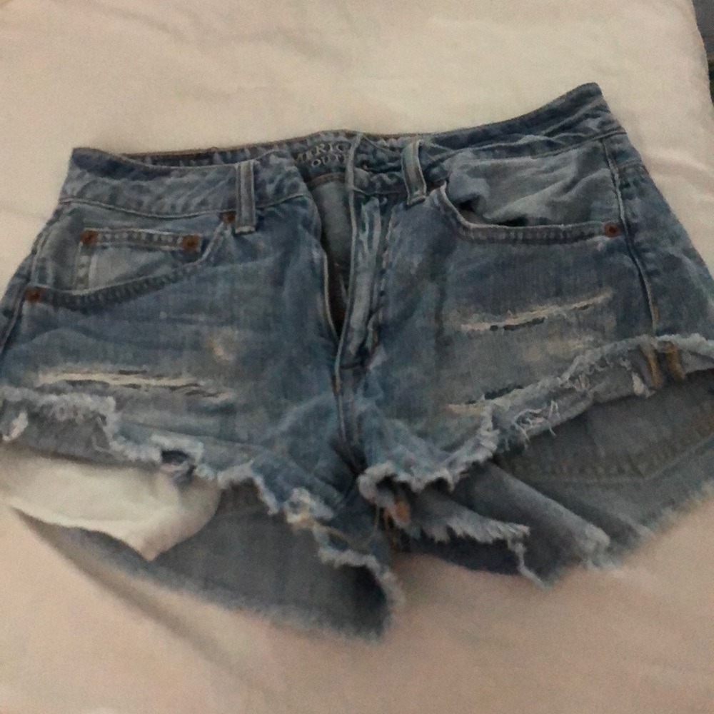High waisted jean shorts